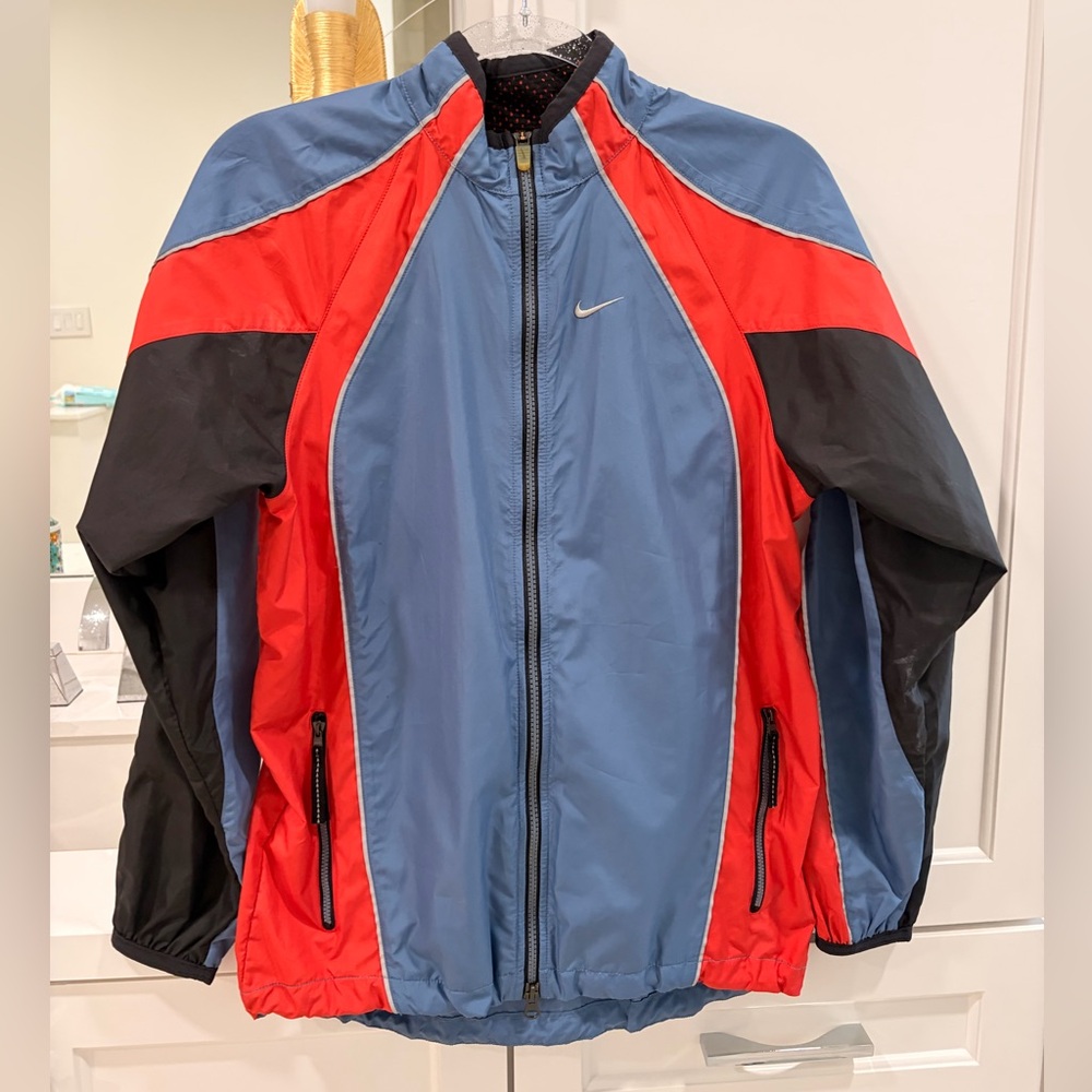 Nike Men's Windbreaker in Blue, Red, and Black